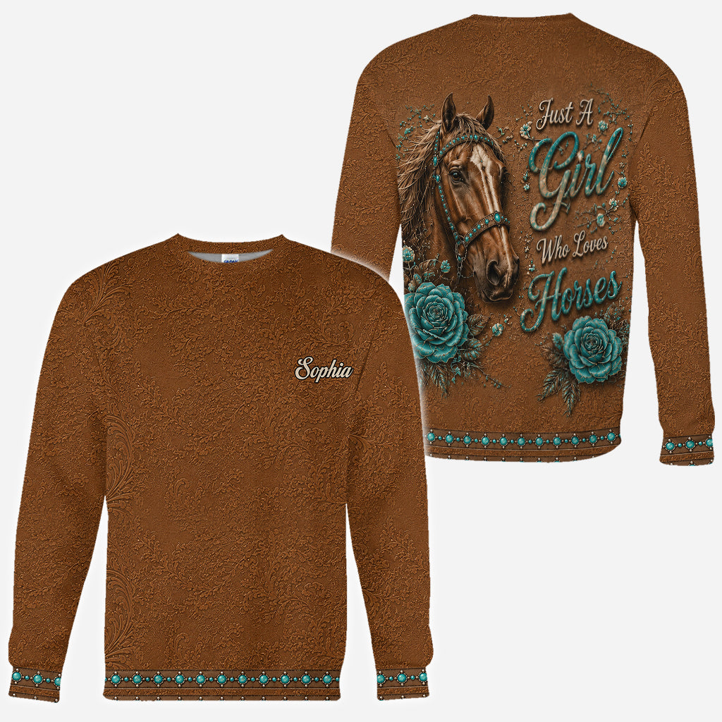 Just A Girl Who Loves Horses - Personalized Horse All Over Shirt