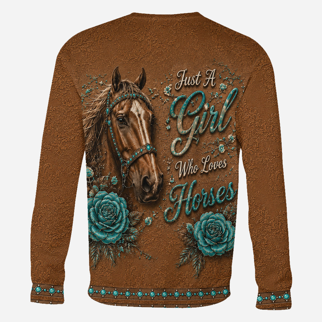 Just A Girl Who Loves Horses - Personalized Horse All Over Shirt