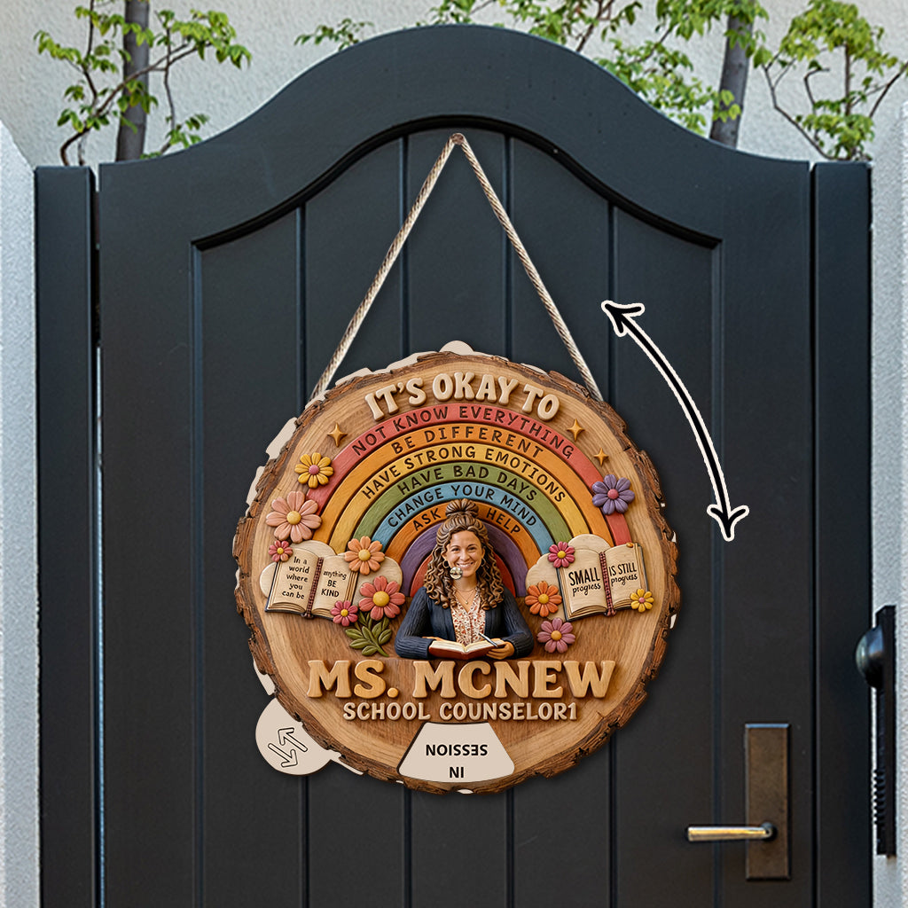 Custom Rotating Teacher Name - Personalized Teacher Spinner Sign Custom Shape