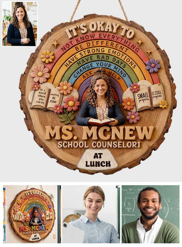 Custom Rotating Teacher Name - Personalized Teacher Spinner Sign Custom Shape