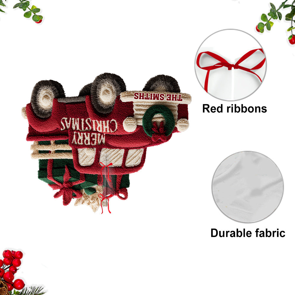 Merry Christmas - Personalized Family Shaped Tree Skirt