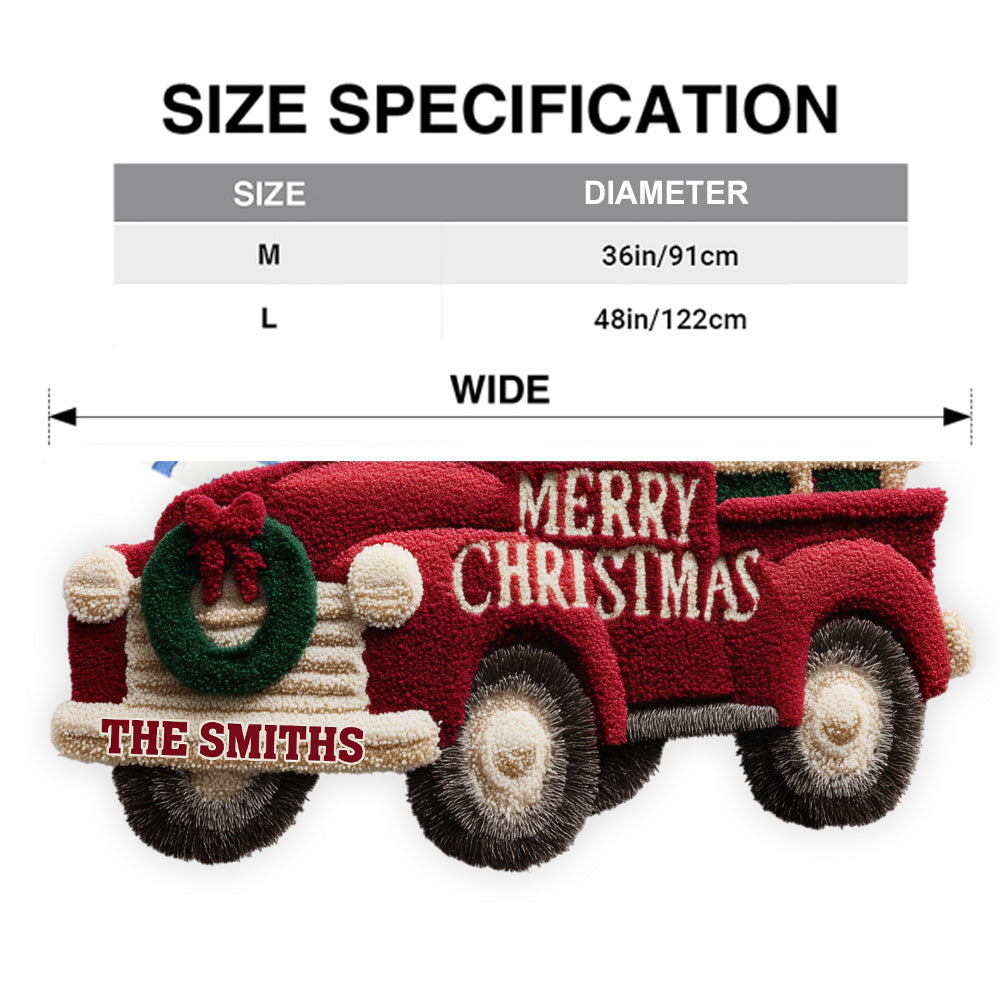 Merry Christmas - Personalized Family Shaped Tree Skirt