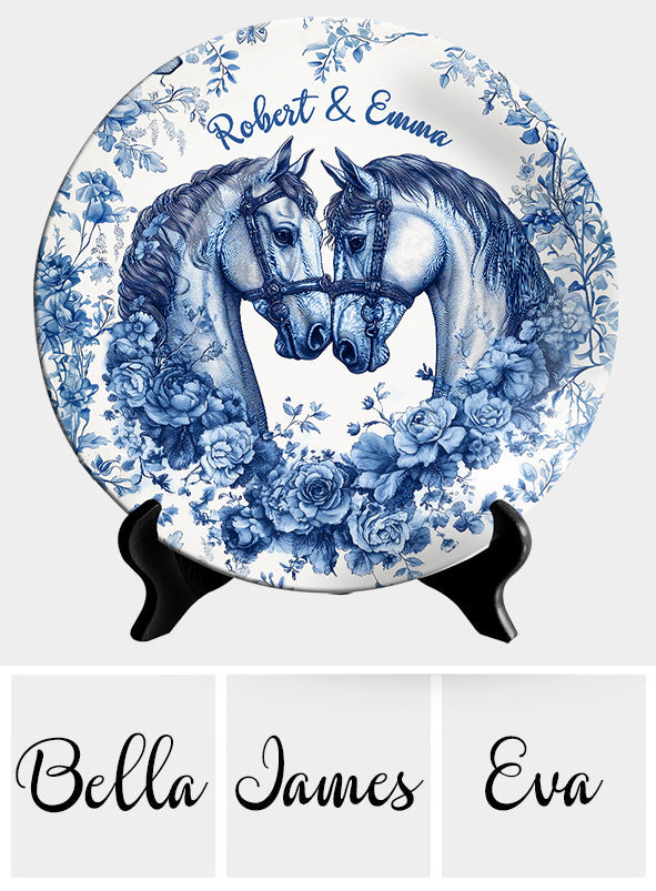God Blessed The Broken Road That Led Me Straight To You - Personalized Horse Ceramic Round Plate