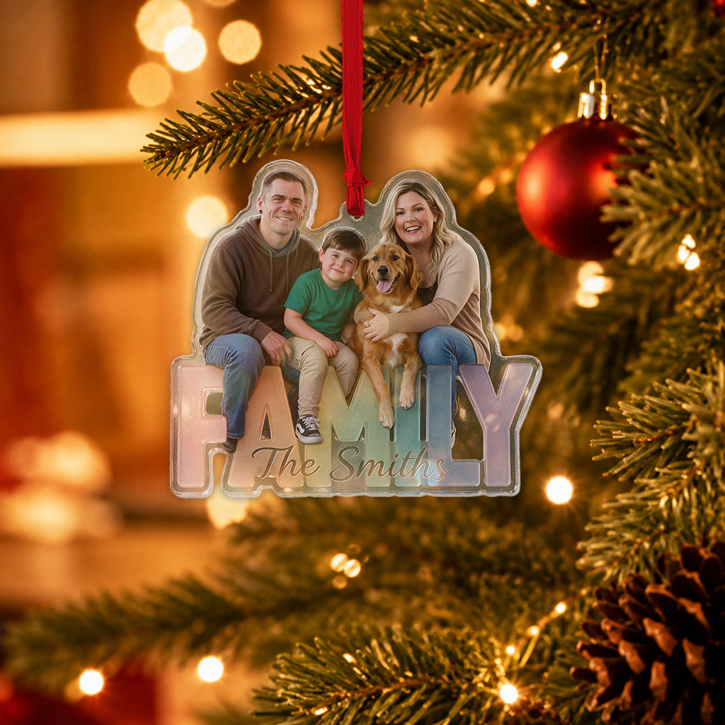 Family Forever - Personalized Family Custom Shape Glass Ornament