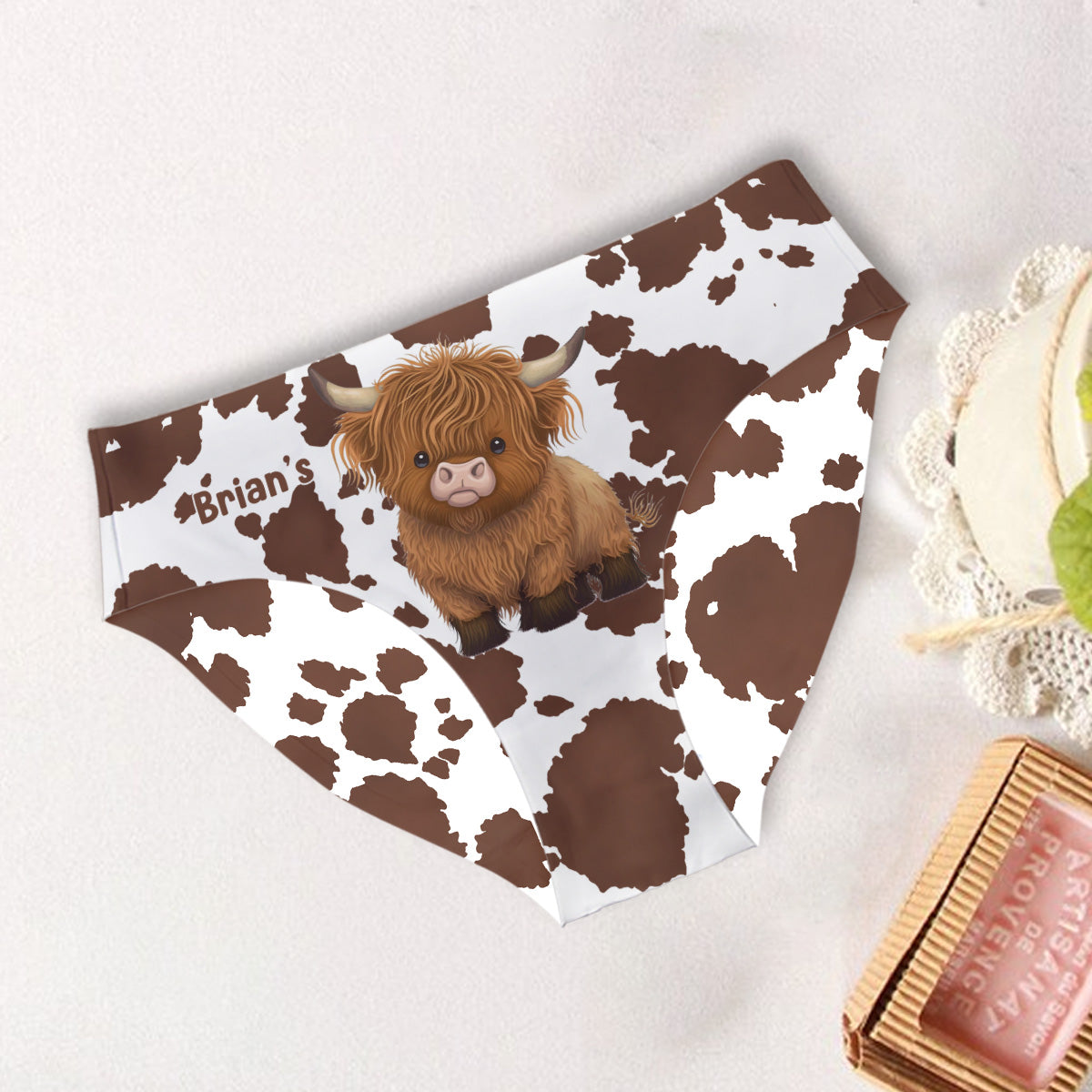 Cute Cows - Personalized Highland Cow Women Briefs & Men Boxer Briefs