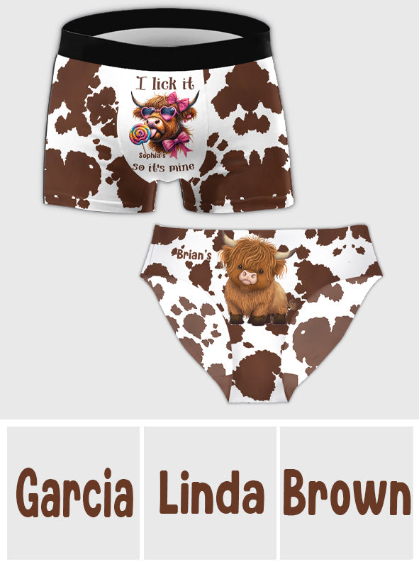 Cute Cows - Personalized Highland Cow Women Briefs & Men Boxer Briefs
