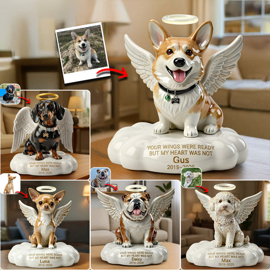 Angel Dog Memorial - Personalized Dog Custom Shaped Acrylic Plaque