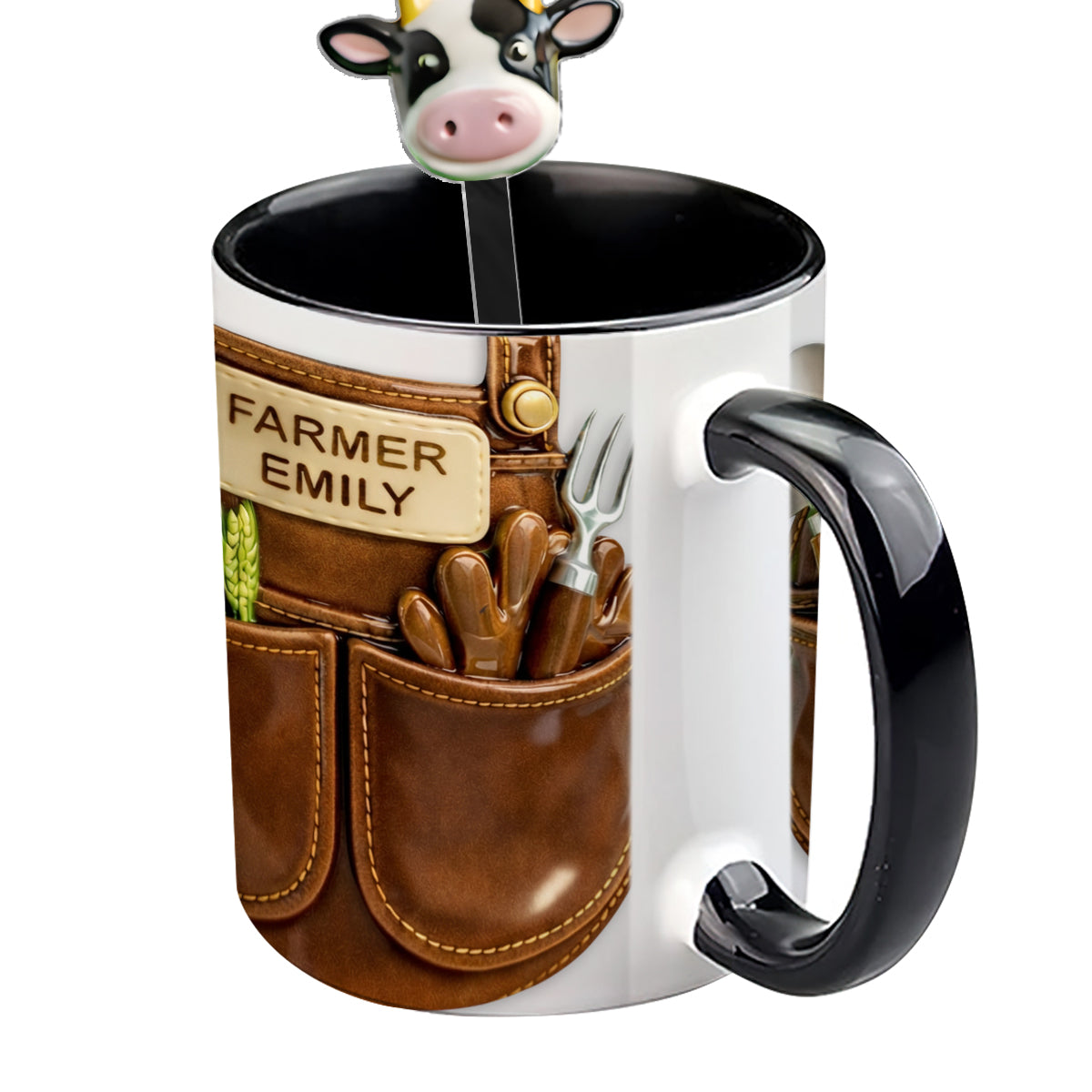 Farmer Gift Idea, Farm Decor - Personalized Farmer Set Accent Mug with Acrylic Stirrers