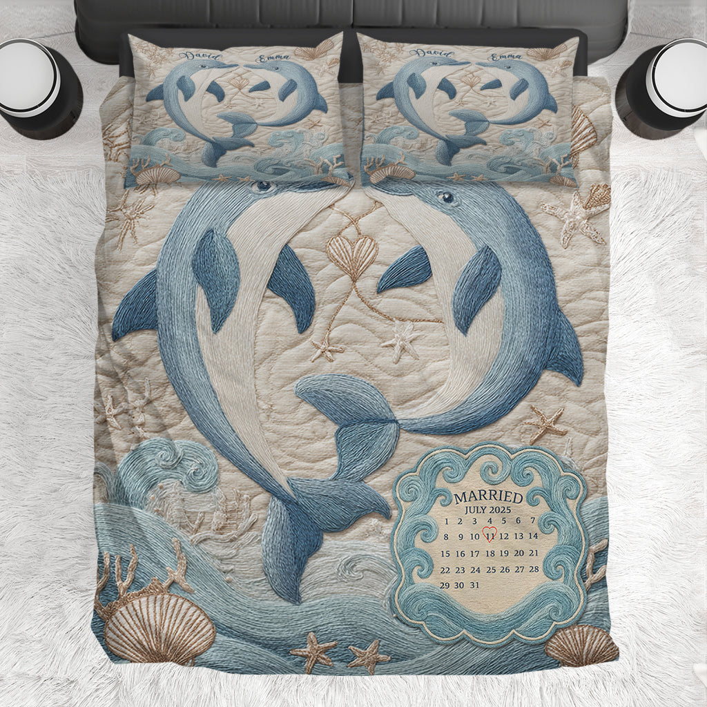 Sea Life Dream Custom Calendar - Personalized Couple Bedding Set