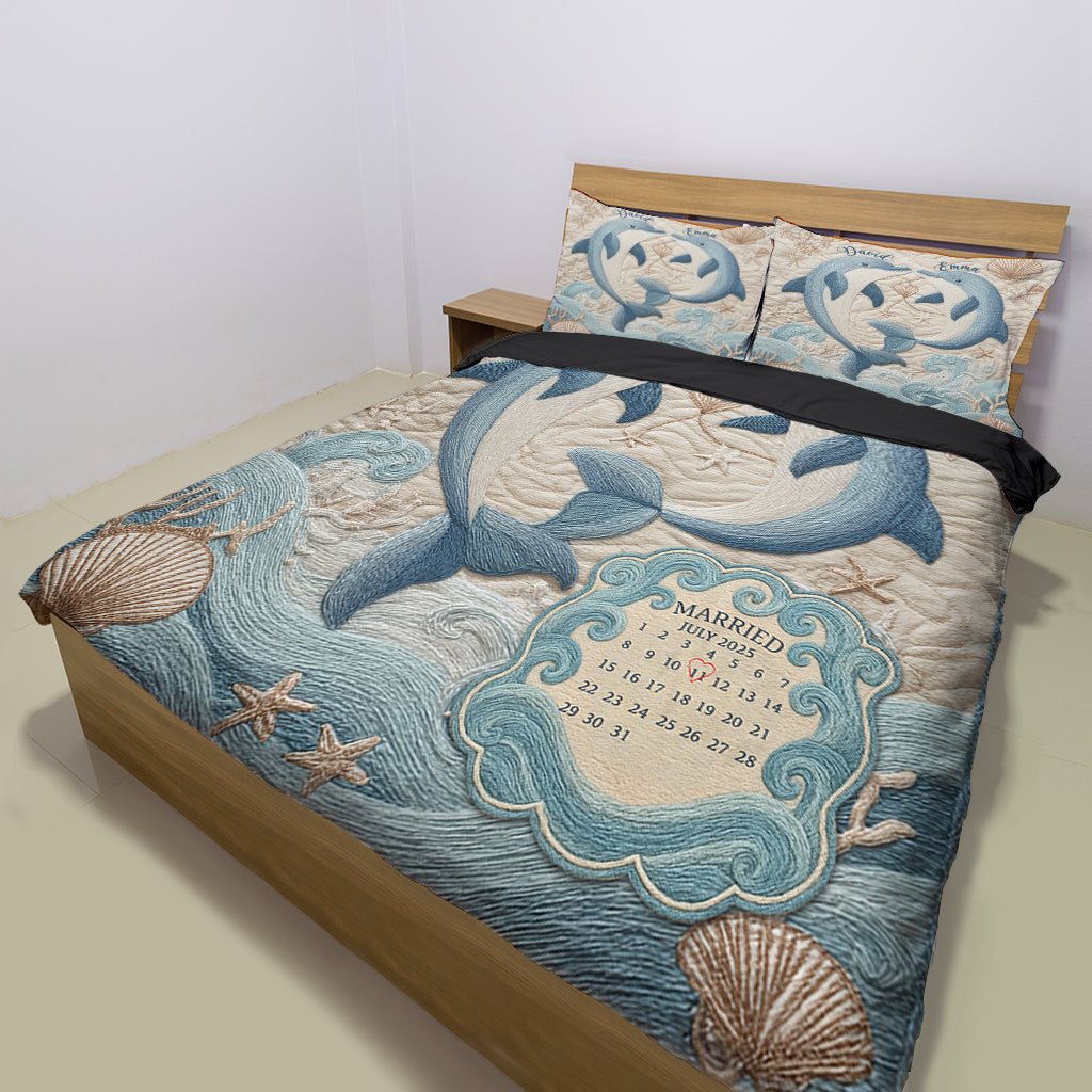 Sea Life Dream Custom Calendar - Personalized Couple Bedding Set
