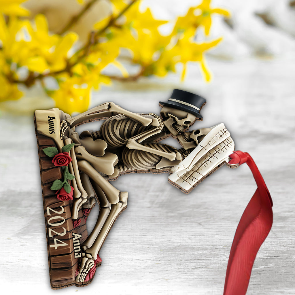 Love Never Dies - Personalized Skull Ornament