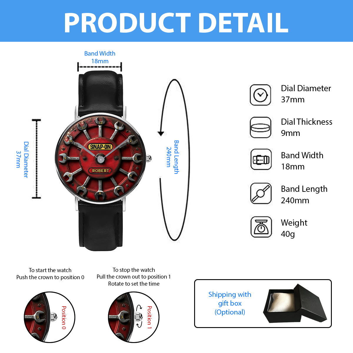 Time To Snap-On - Personalized Mechanic Hand Watch