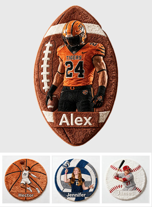 Any Sport Any Photo - Personalized Football Non-Slip Tufted Rug