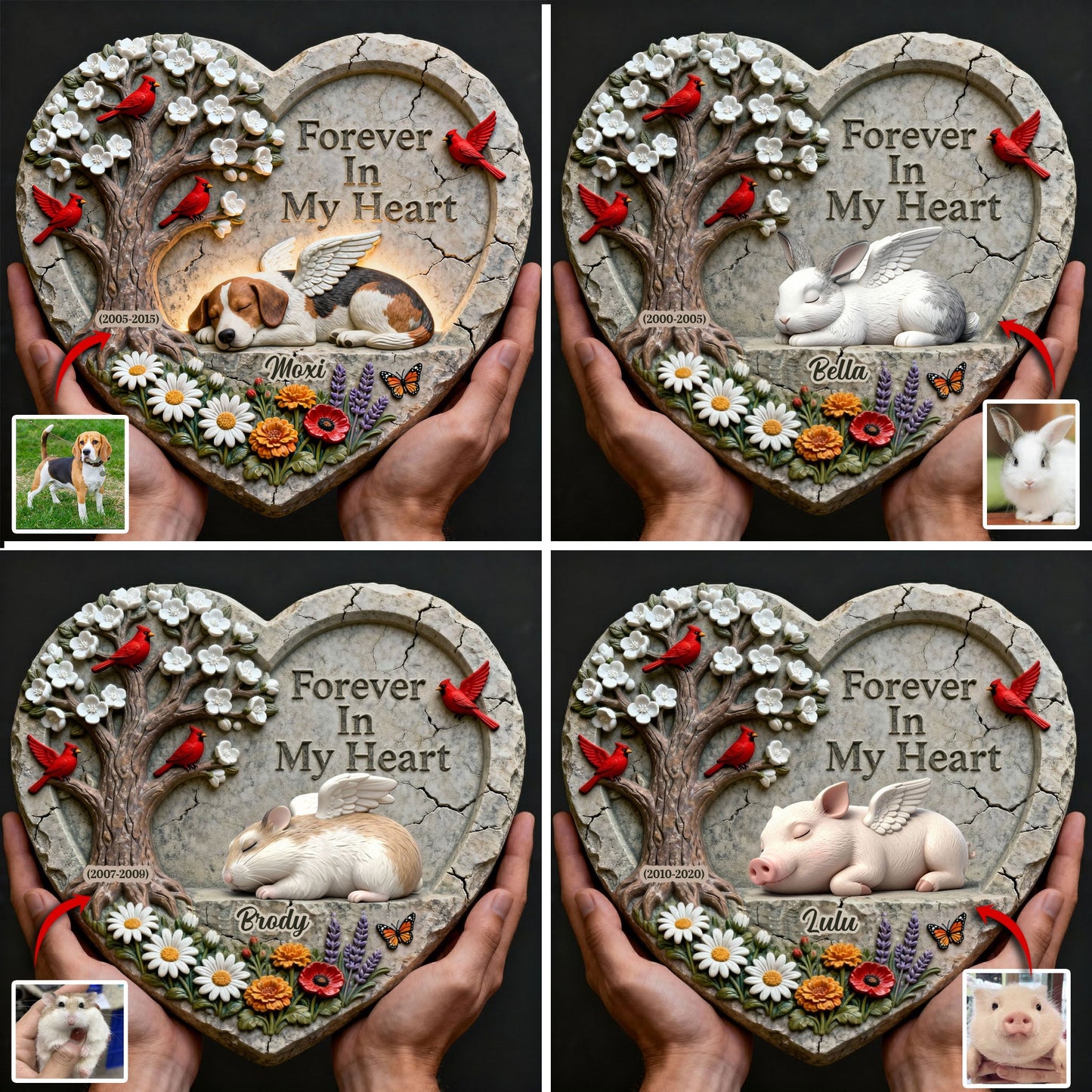 Forever In My Heart - Personalized Dog Heart Shaped Stone