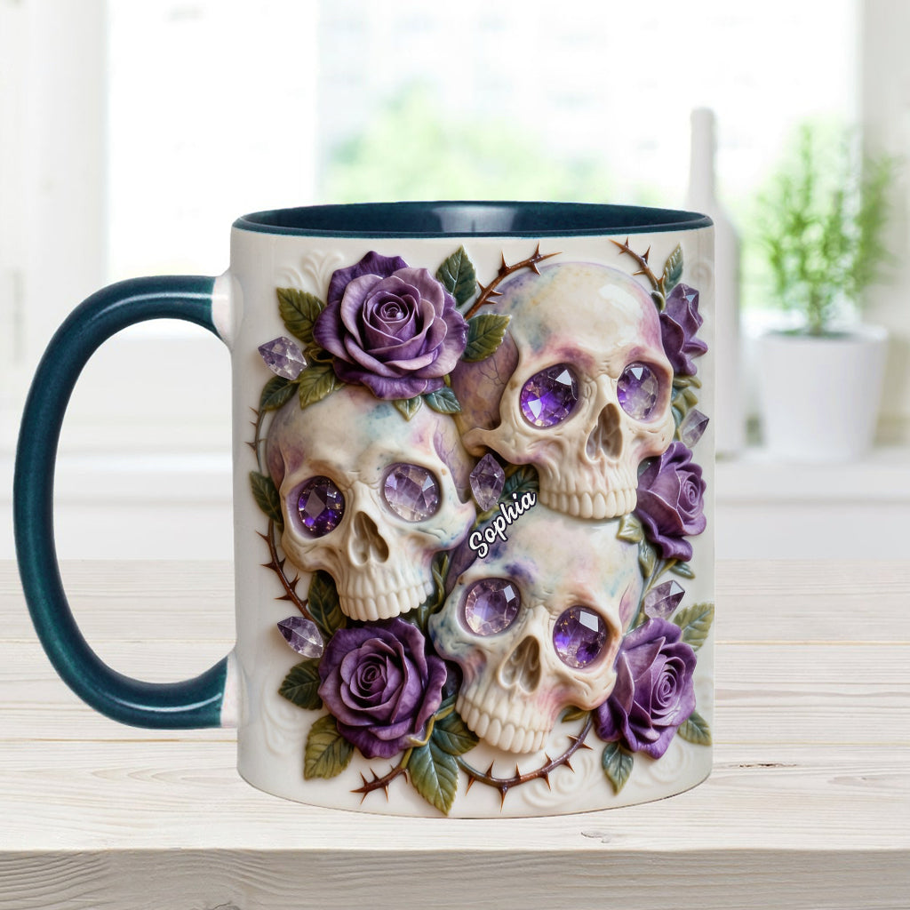 Skulls And Roses - Personalized Skull Accent Mug & Coaster