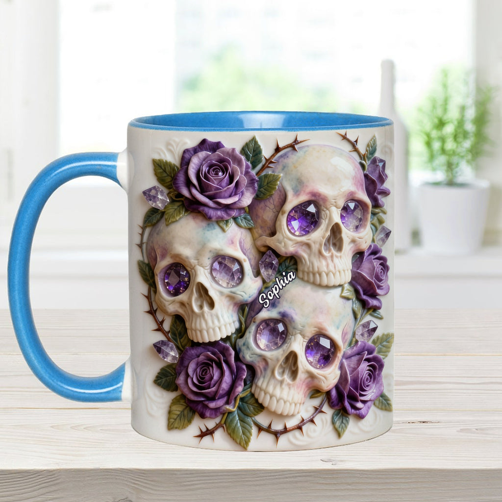 Skulls And Roses - Personalized Skull Accent Mug & Coaster