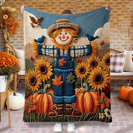 Scarecrow Fall Season - Personalized Autumn Blanket