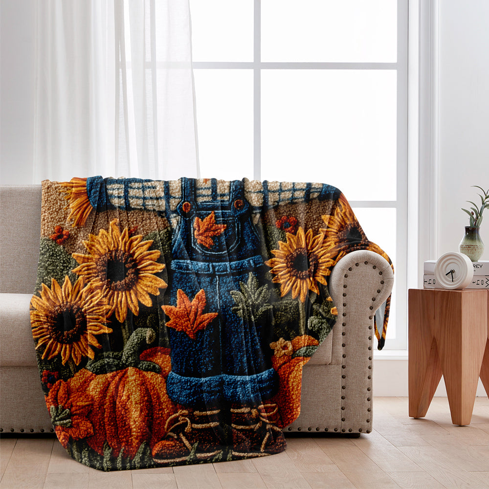 Scarecrow Fall Season - Personalized Autumn Blanket