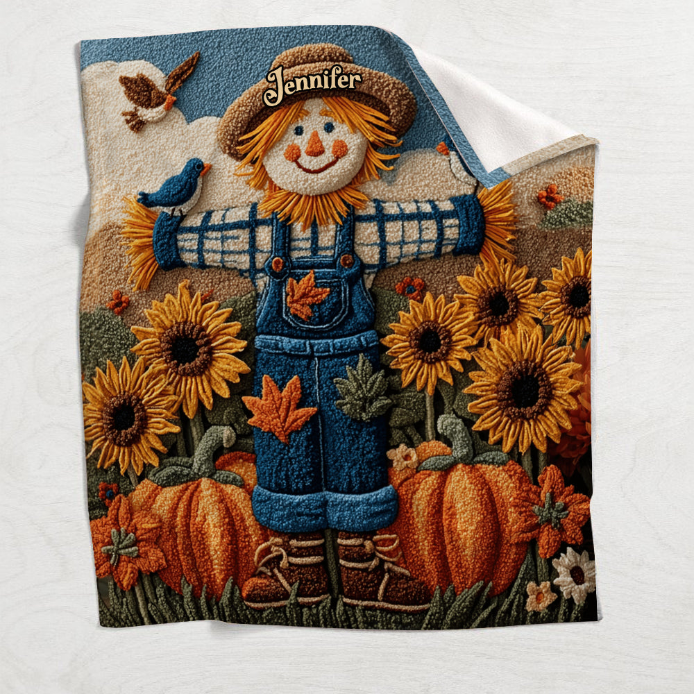 Scarecrow Fall Season - Personalized Autumn Blanket