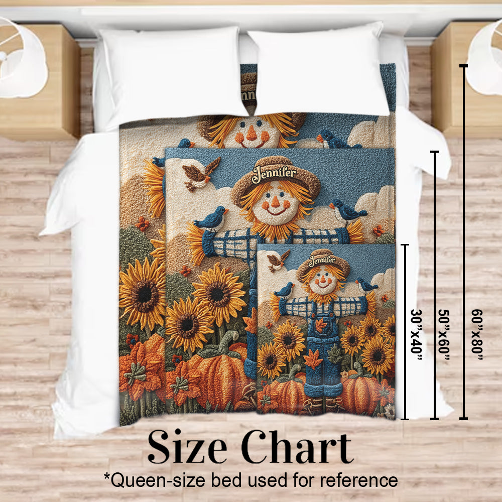Scarecrow Fall Season - Personalized Autumn Blanket