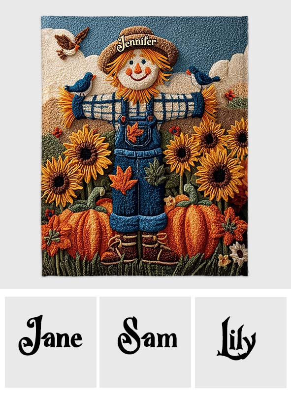 Scarecrow Fall Season - Personalized Autumn Blanket