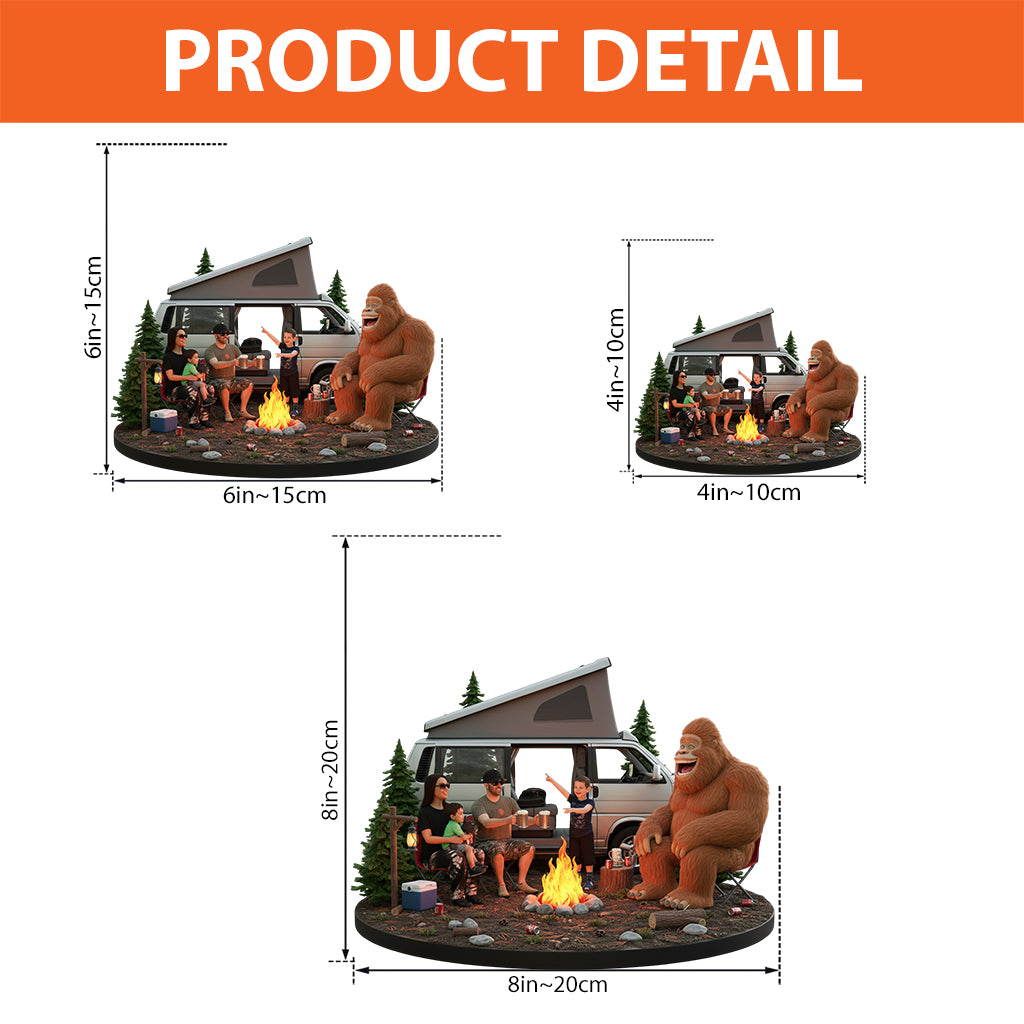 Funny Camp With Sasquatch, Custom From Any Photo - Personalized Camping Custom Shaped Acrylic Plaque