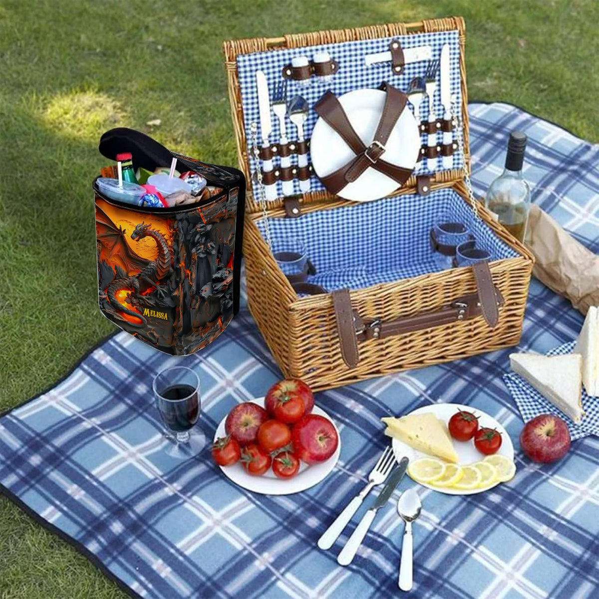 Volcanic Dragon - Personalized Dragon Portable Car Trash Can/ Organizer