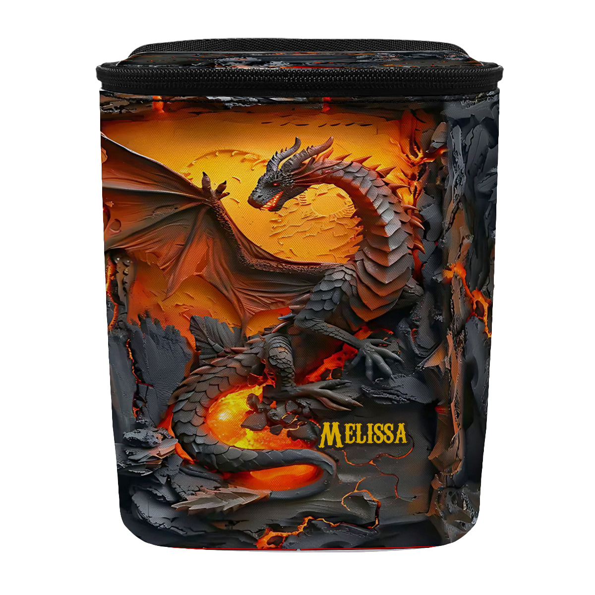 Volcanic Dragon - Personalized Dragon Portable Car Trash Can/ Organizer