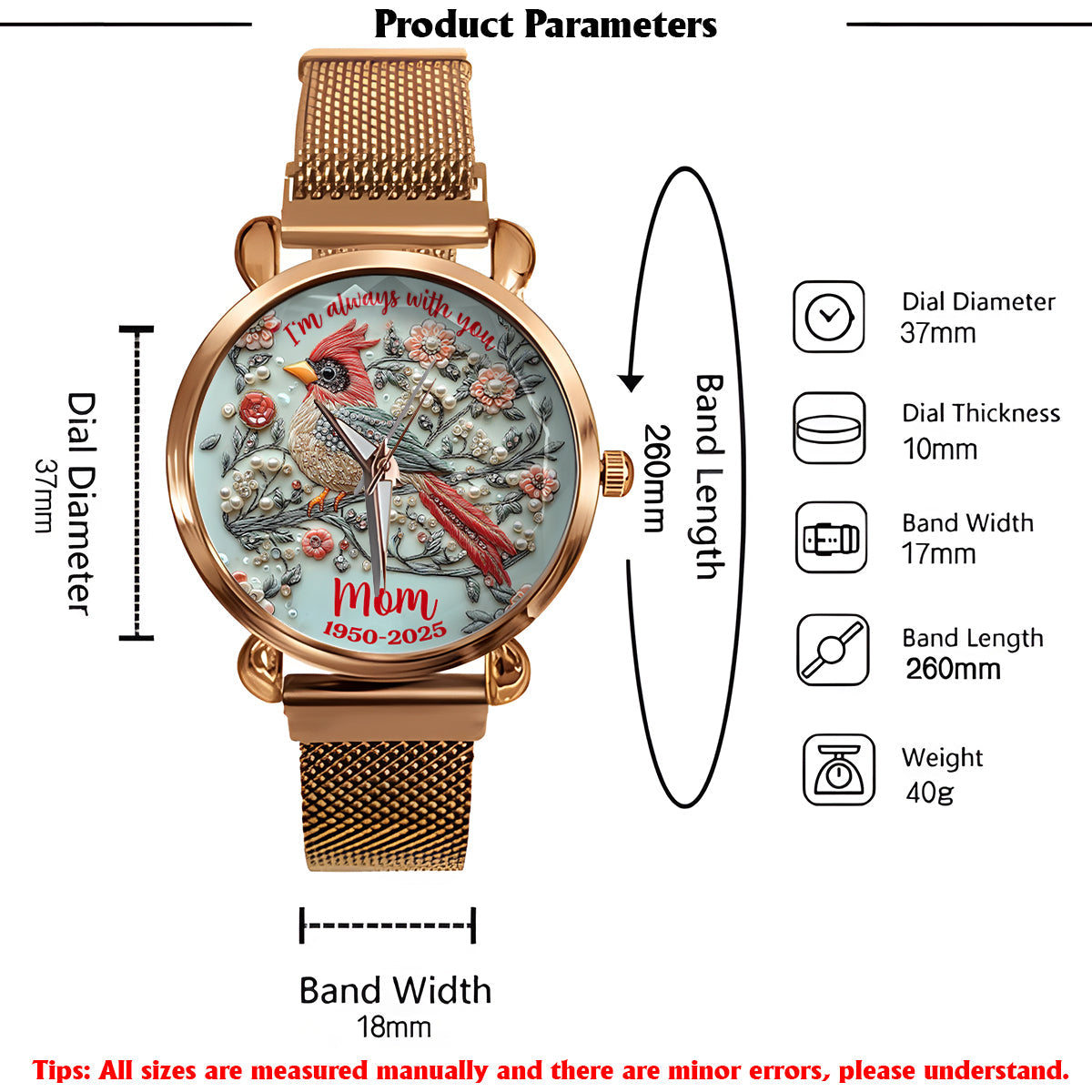 I'm Always With You - Personalized Memorial Women Hand Watch