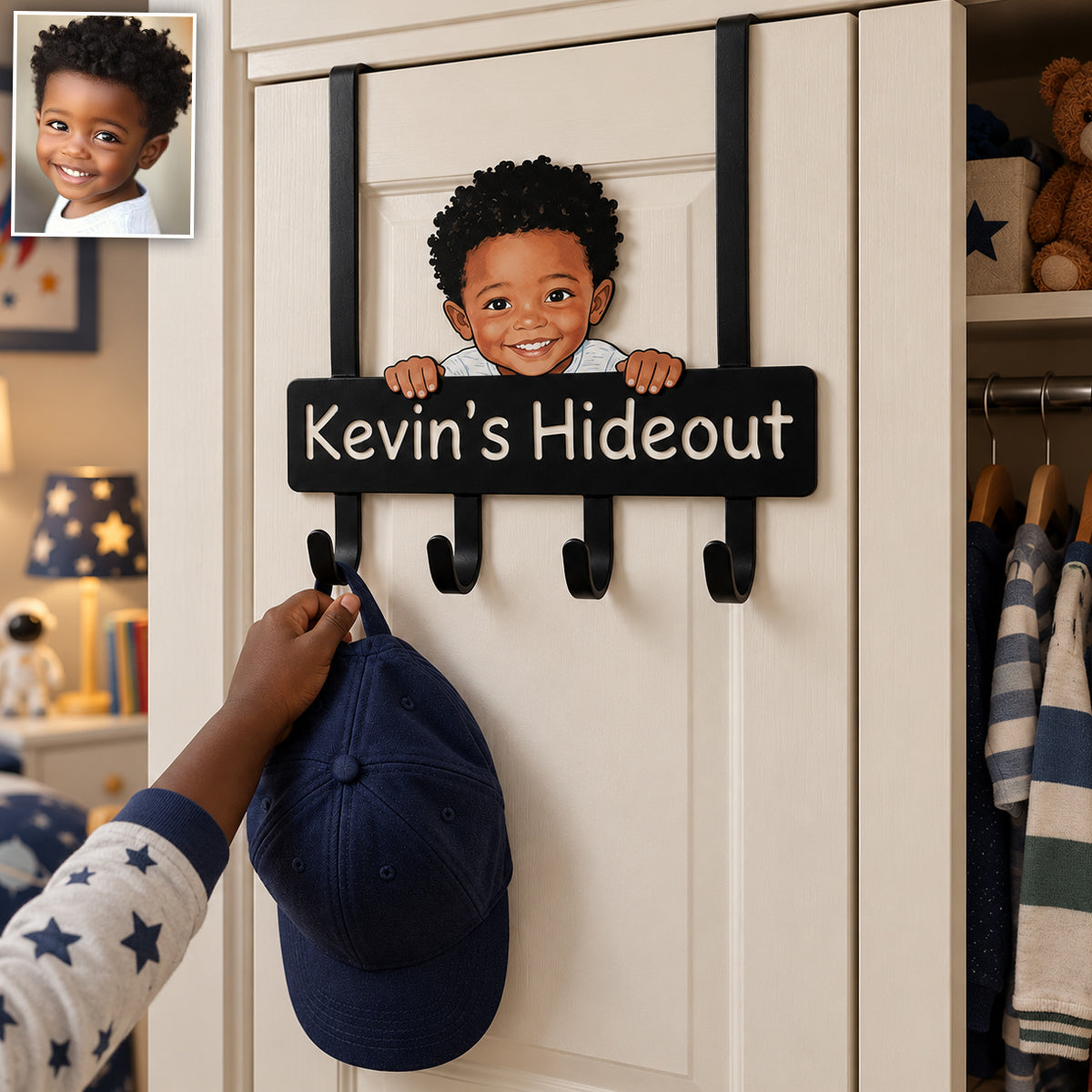 My Happy Place - Personalized Kid Metal Door Hooks
