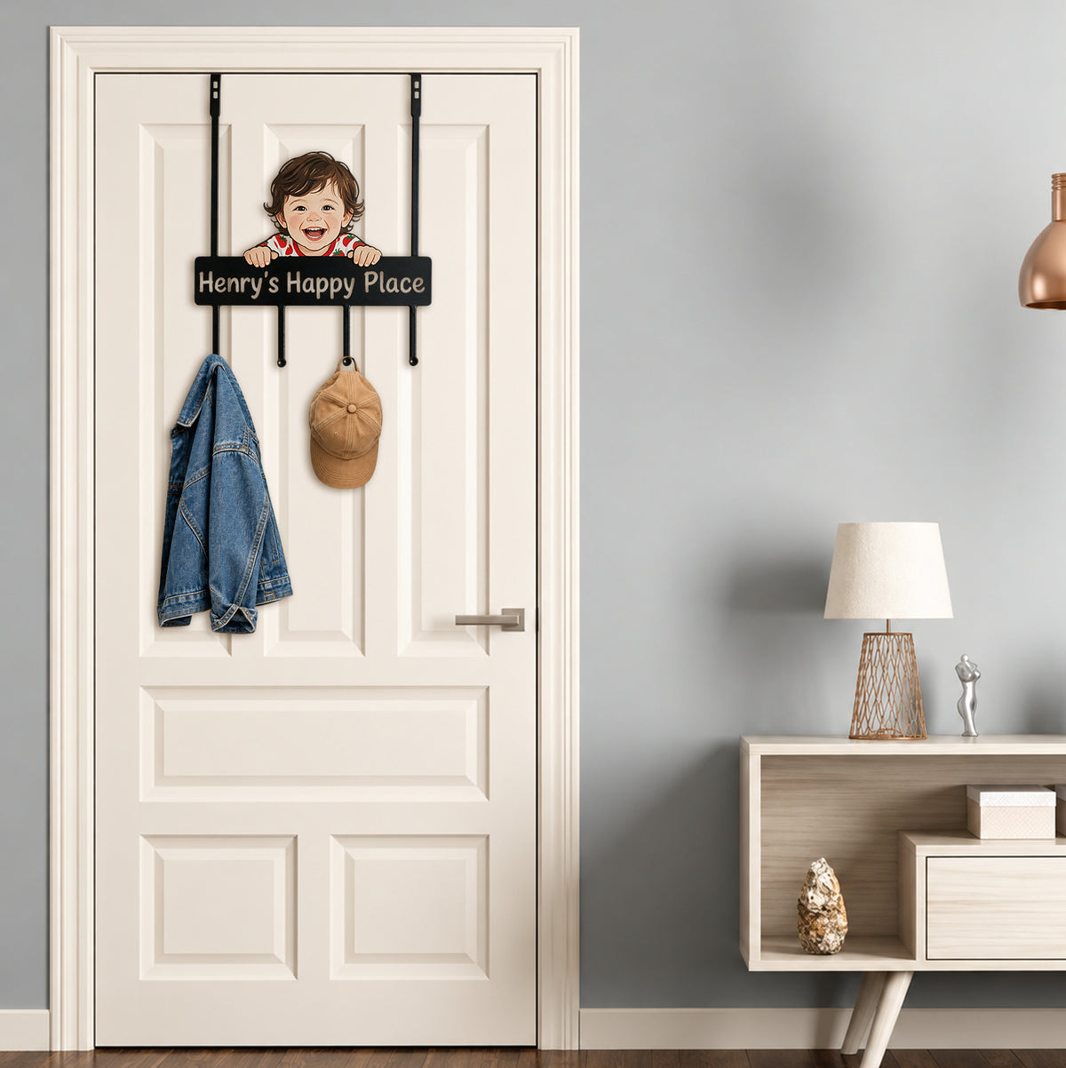 My Happy Place - Personalized Kid Metal Door Hooks