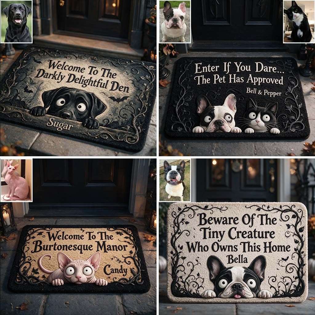 Gothic Welcome Pet Doormat - Personalized Dog Doormat