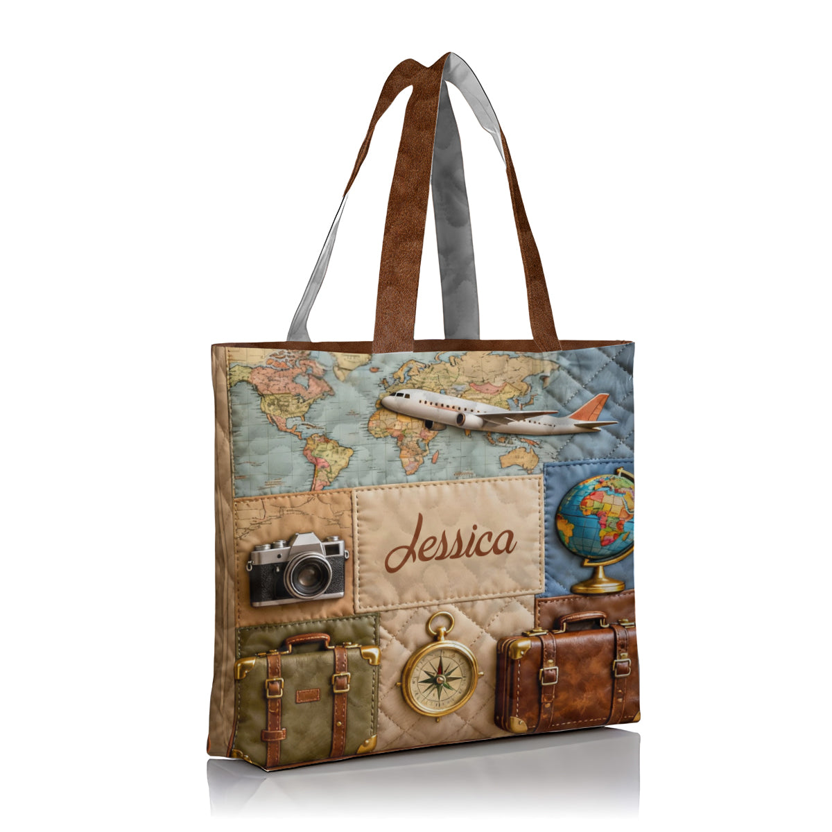 Travelling Is My Therapy - Personalized Travelling Quilted Tote Bag