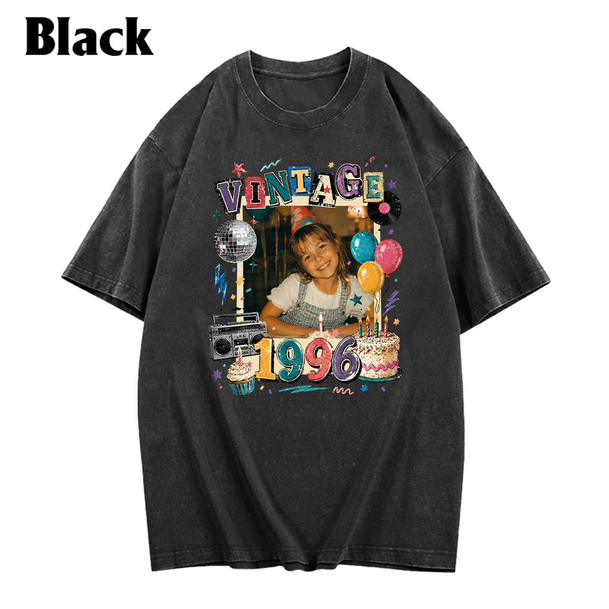 Birthday Gift - Personalized Birthday Washed T-Shirt