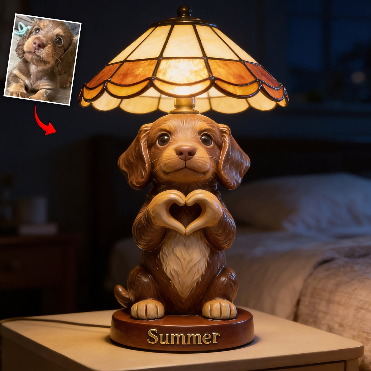 Custom Any Photo - Love My Pet - Personalized Dog Acrylic LED Night Light
