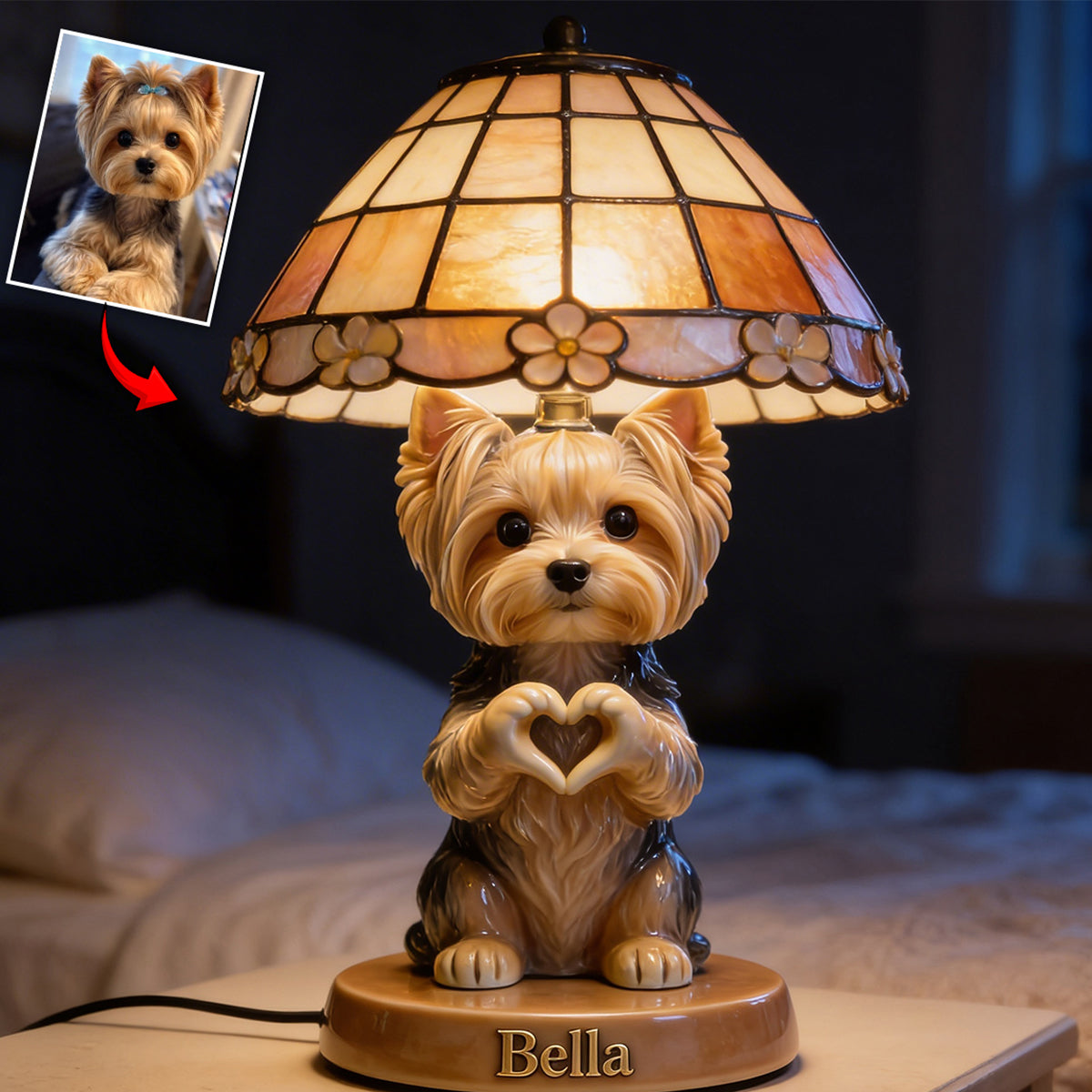 Custom Any Photo - Love My Pet - Personalized Dog Acrylic LED Night Light