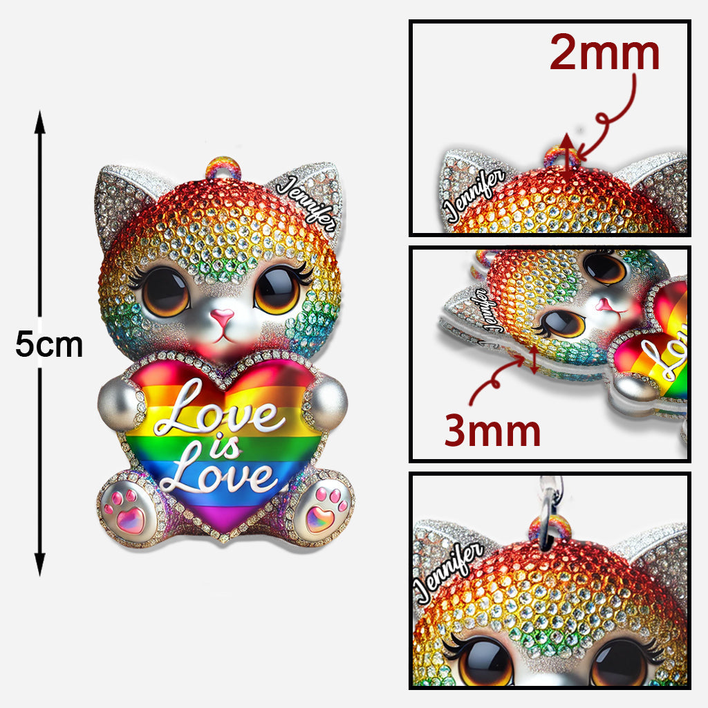 Love Is Love - Personalized LGBT Support Keychain