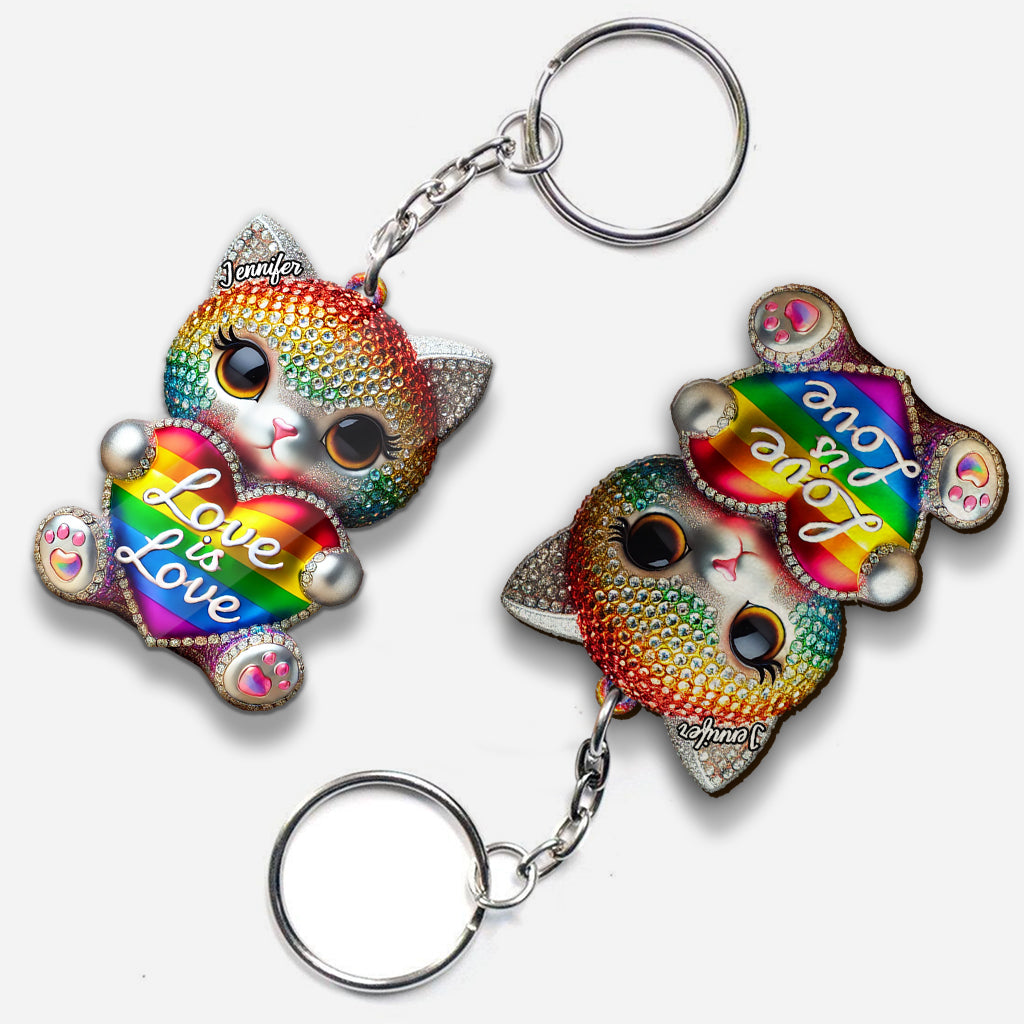 Love Is Love - Personalized LGBT Support Keychain