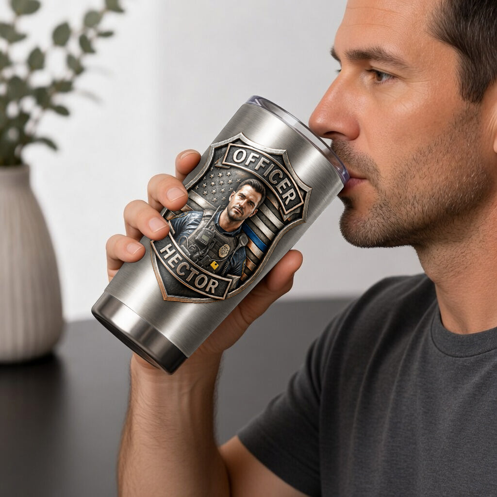 Proud Police - Personalized Police Officer Tumbler