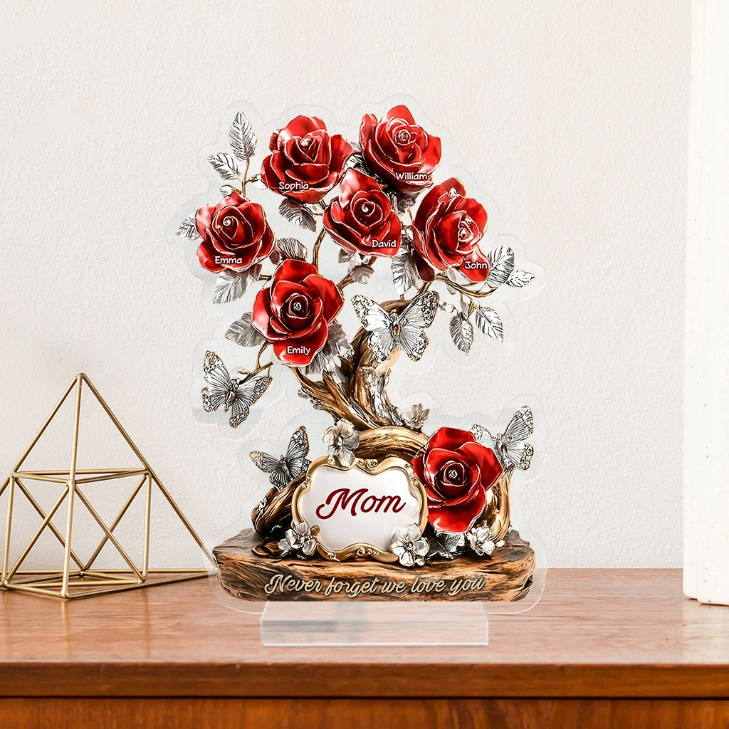 Flowers For Mom - Personalized Mother Custom Shaped Acrylic Plaque