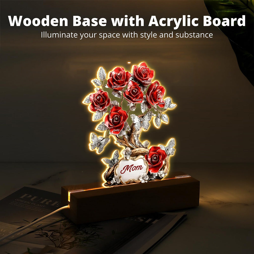 Flowers For Mom - Personalized Mother Custom Shaped Acrylic Plaque