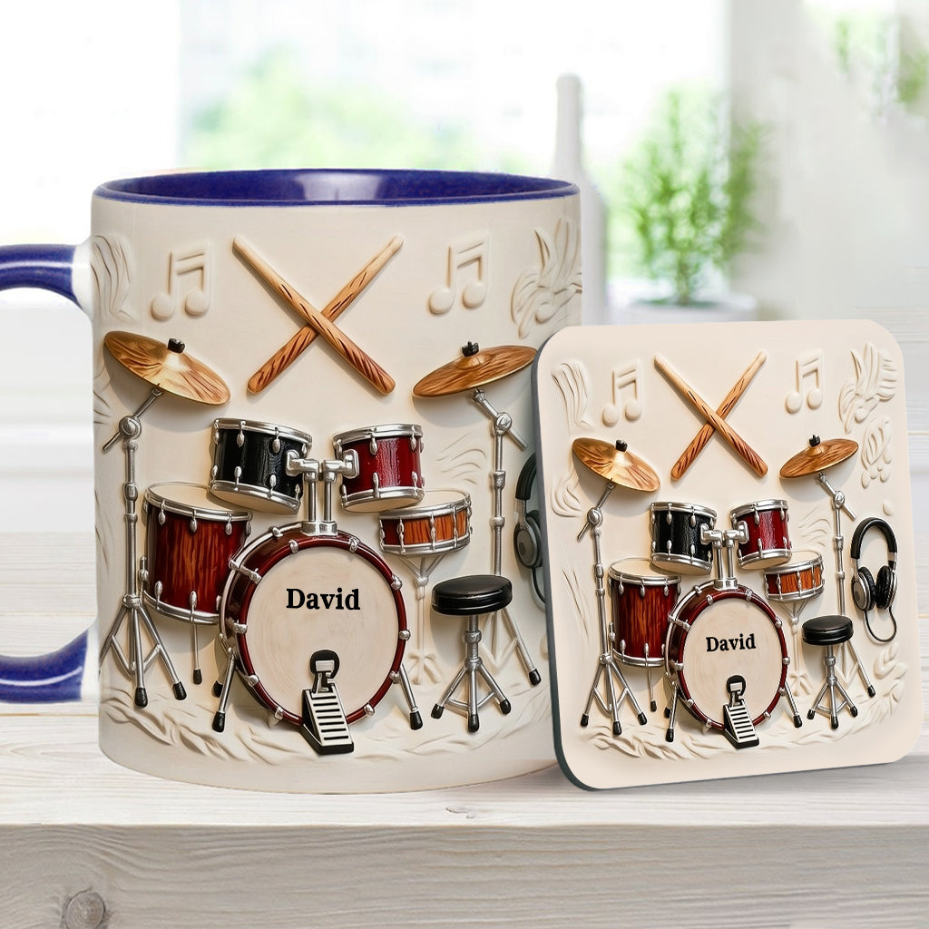 Awsome Drummer - Personalized Drummer Accent Mug & Coaster