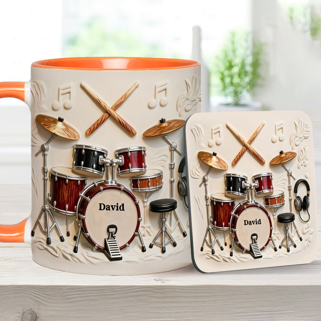 Awsome Drummer - Personalized Drummer Accent Mug & Coaster