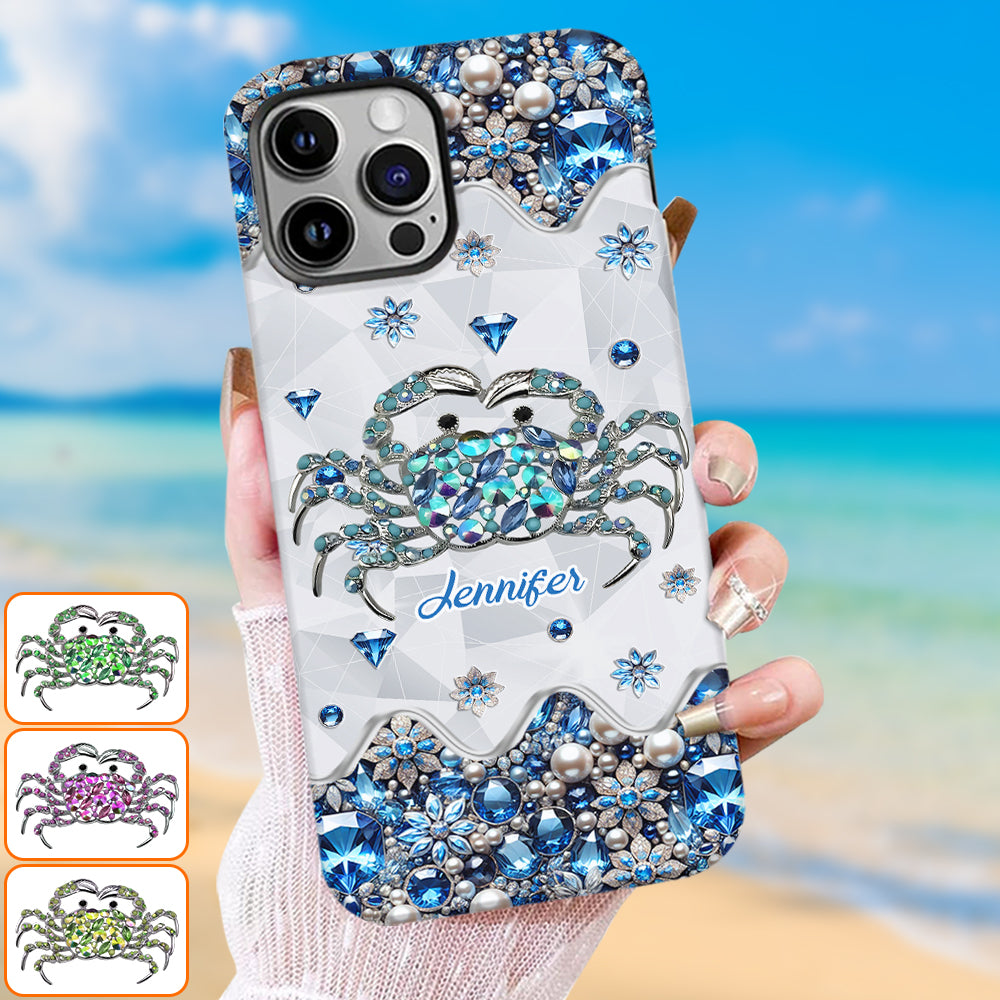 Elegant Blue Crab - Personalized Sea Lover Full Print Phone Case