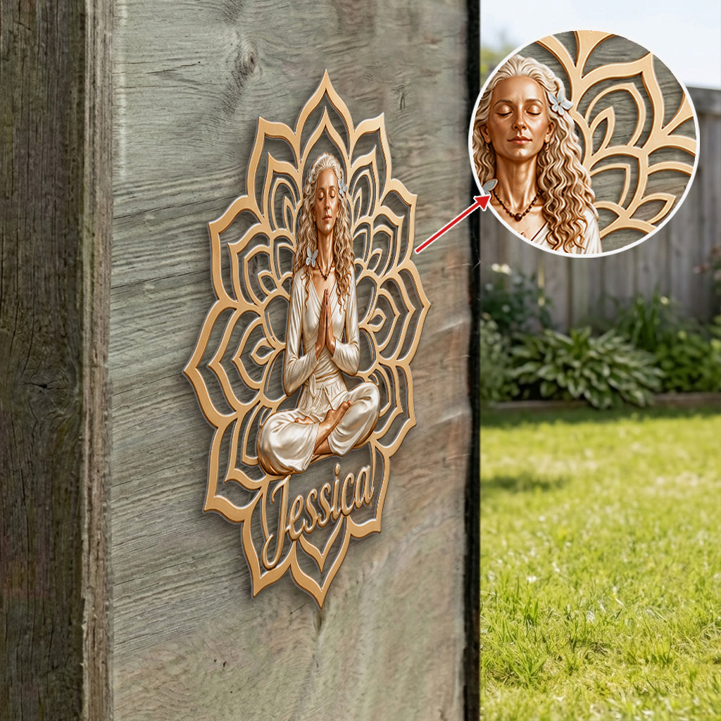 Namaste - Personalized Yoga 3D Printed Cut Metal Sign