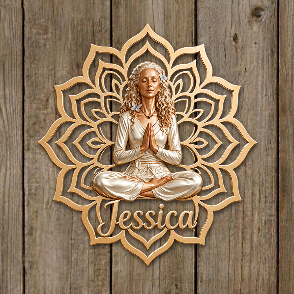 Namaste - Personalized Yoga 3D Printed Cut Metal Sign