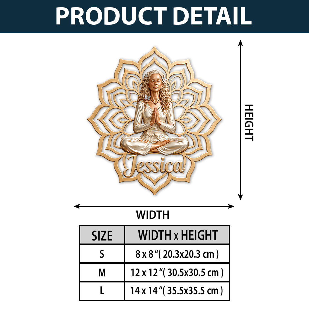Namaste - Personalized Yoga 3D Printed Cut Metal Sign