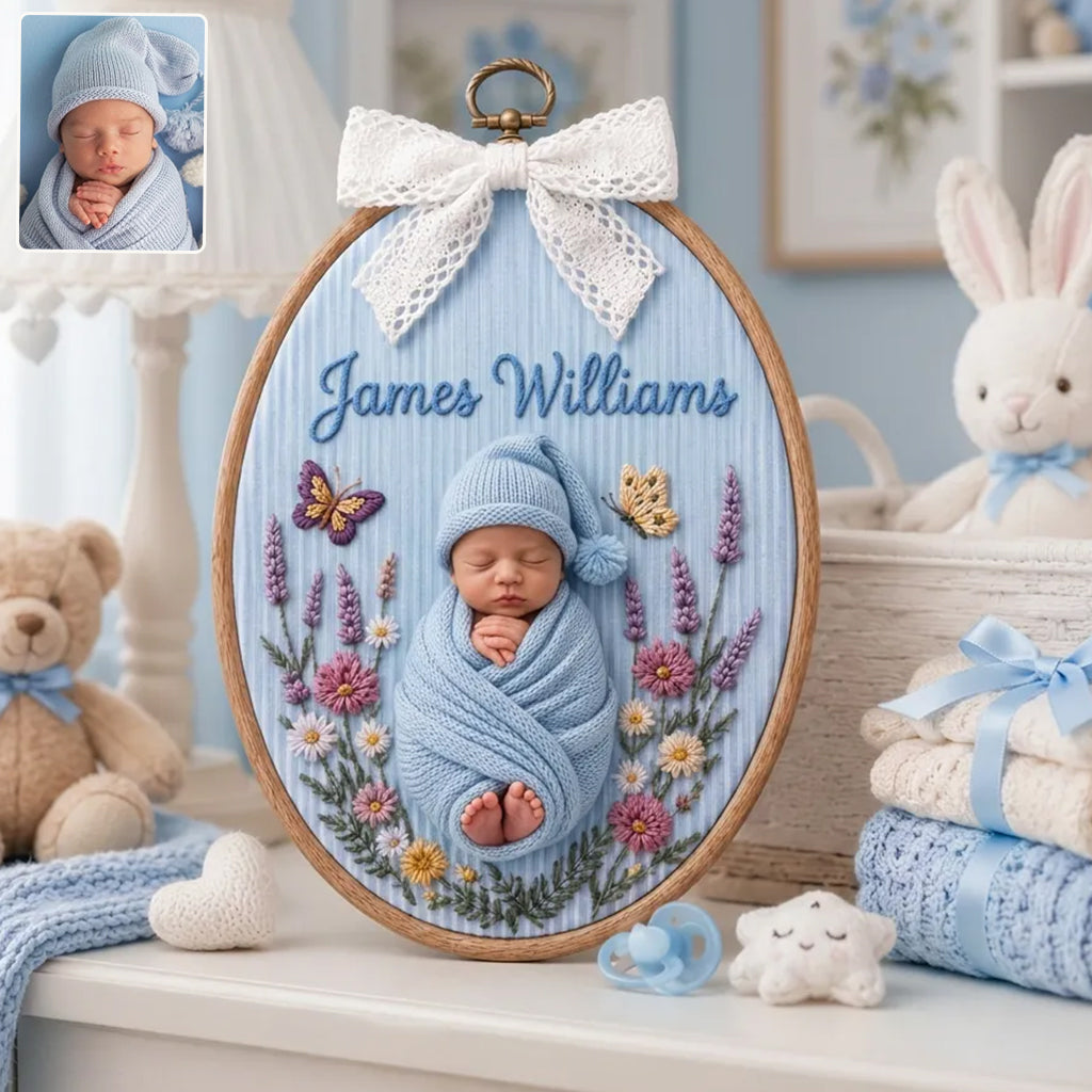 Beautiful Baby Gift - Personalized Newborn Custom Shaped Wood Sign