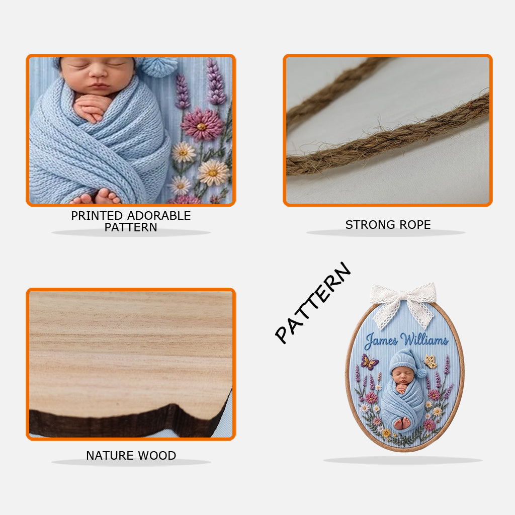 Beautiful Baby Gift - Personalized Newborn Custom Shaped Wood Sign