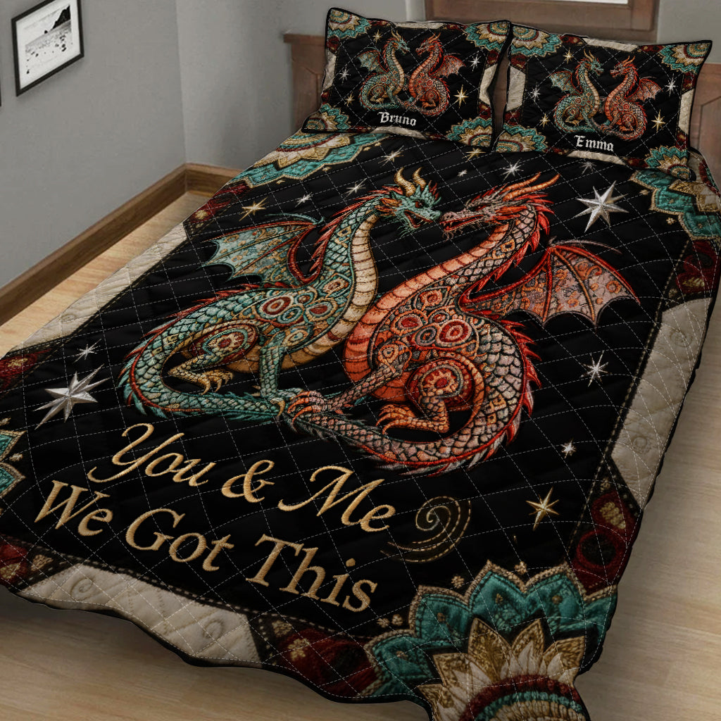 You & Me We Got This - Personalized Dragon Quilt Set